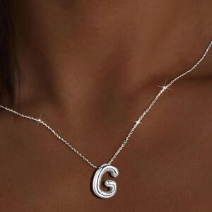 BRAND NEW, STILL IN THE PACKAGE Trendy Bubble Initial Charm and Necklace